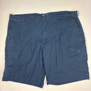 Izod Saltwater Men Size 46 Shorts Blue Cargo Stretch Cotton Blend Casual Beach